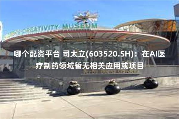 哪个配资平台 司太立(603520.SH)：在AI医疗制药领域暂无相关应用或项目