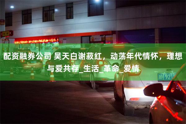 配资融券公司 吴天白谢菽红，动荡年代情怀，理想与爱共存_生活_革命_爱情