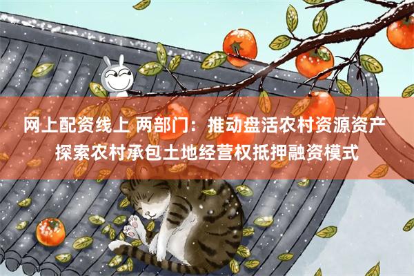 网上配资线上 两部门：推动盘活农村资源资产 探索农村承包土地经营权抵押融资模式